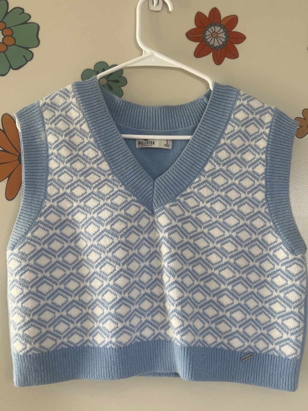 Blue hollister cropped sweater